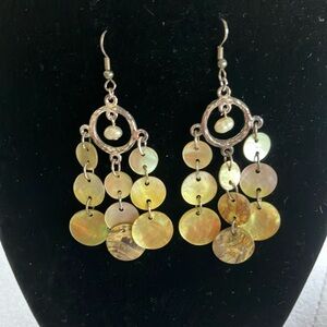 Chandelier Shell Earrings in Yellow